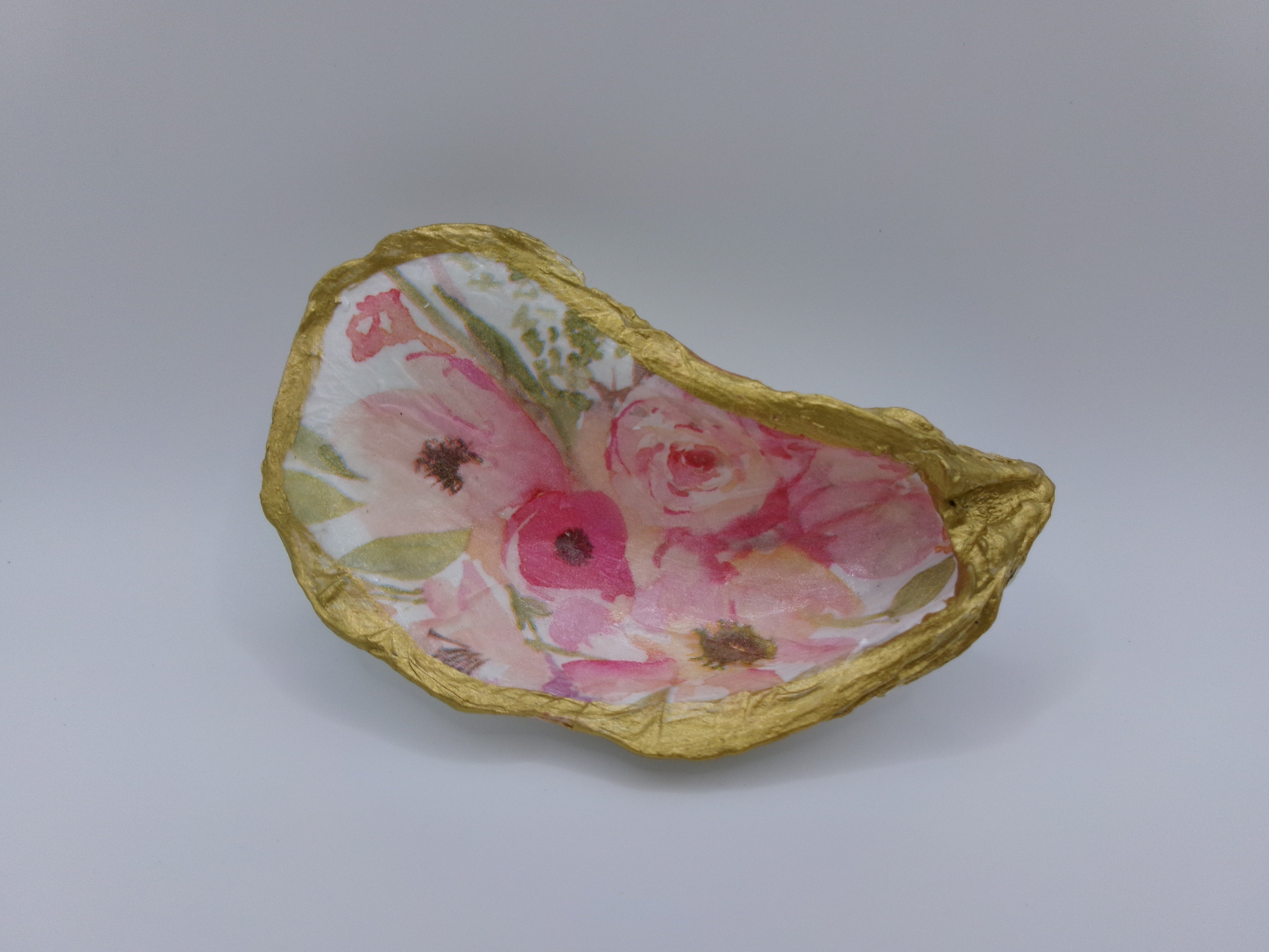 Pink Floral Oyster Dish