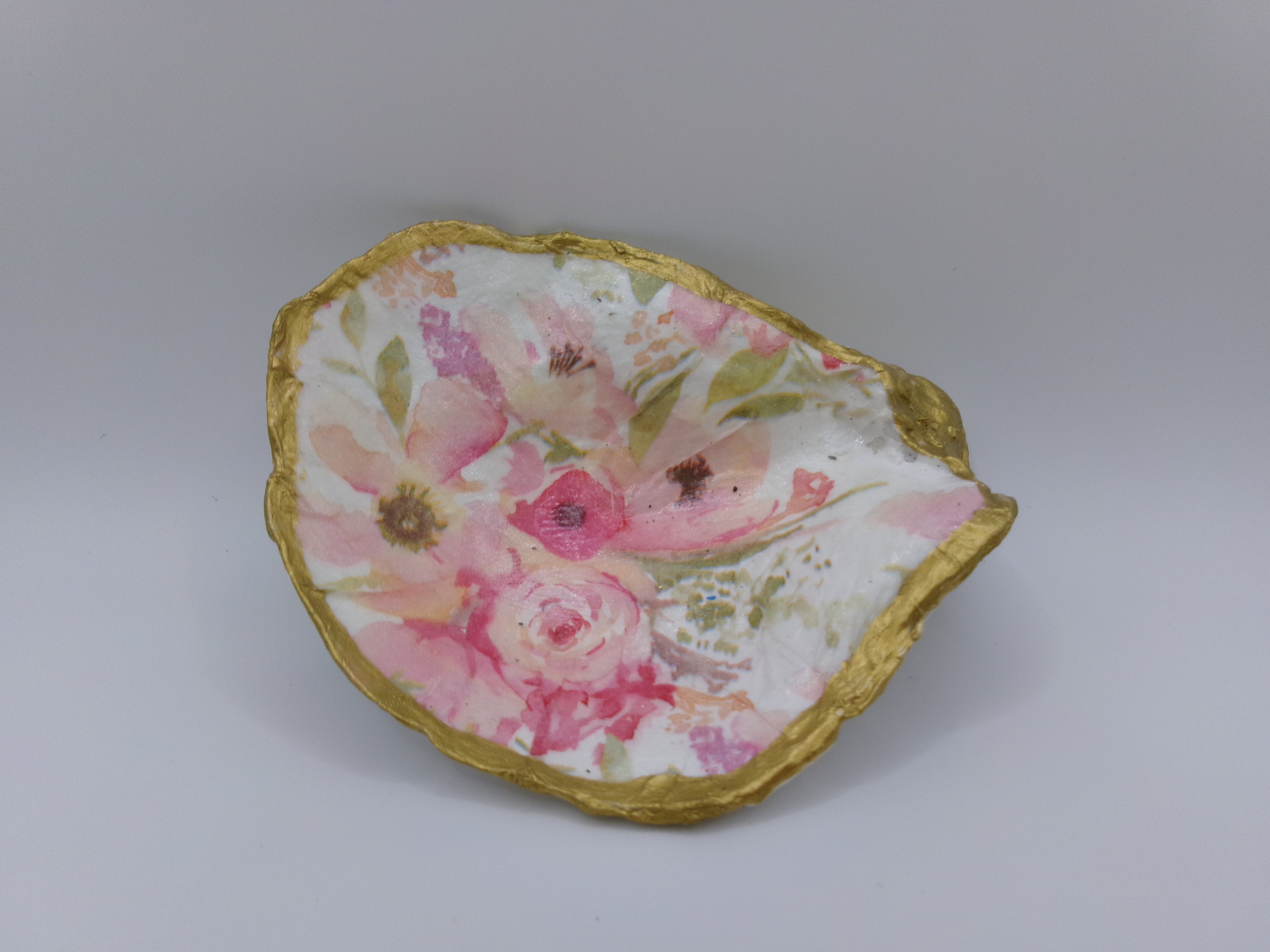 Pink Floral Oyster Dish