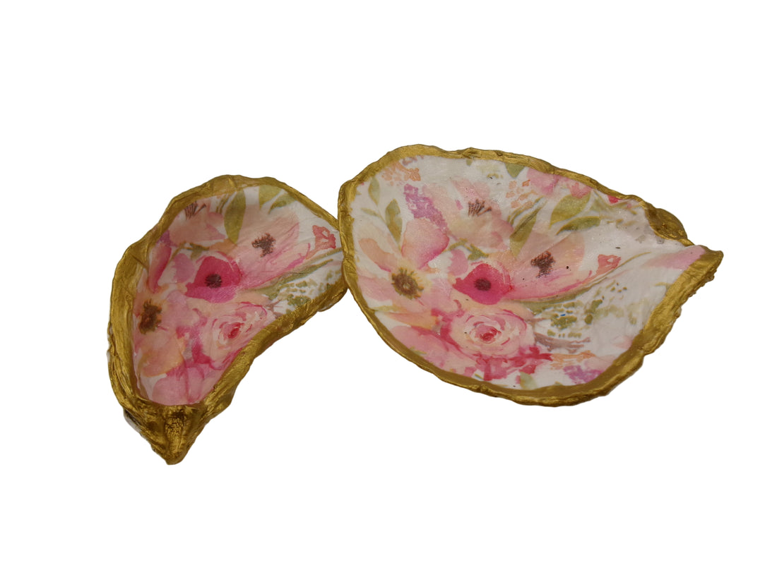 Pink Floral Oyster Dish