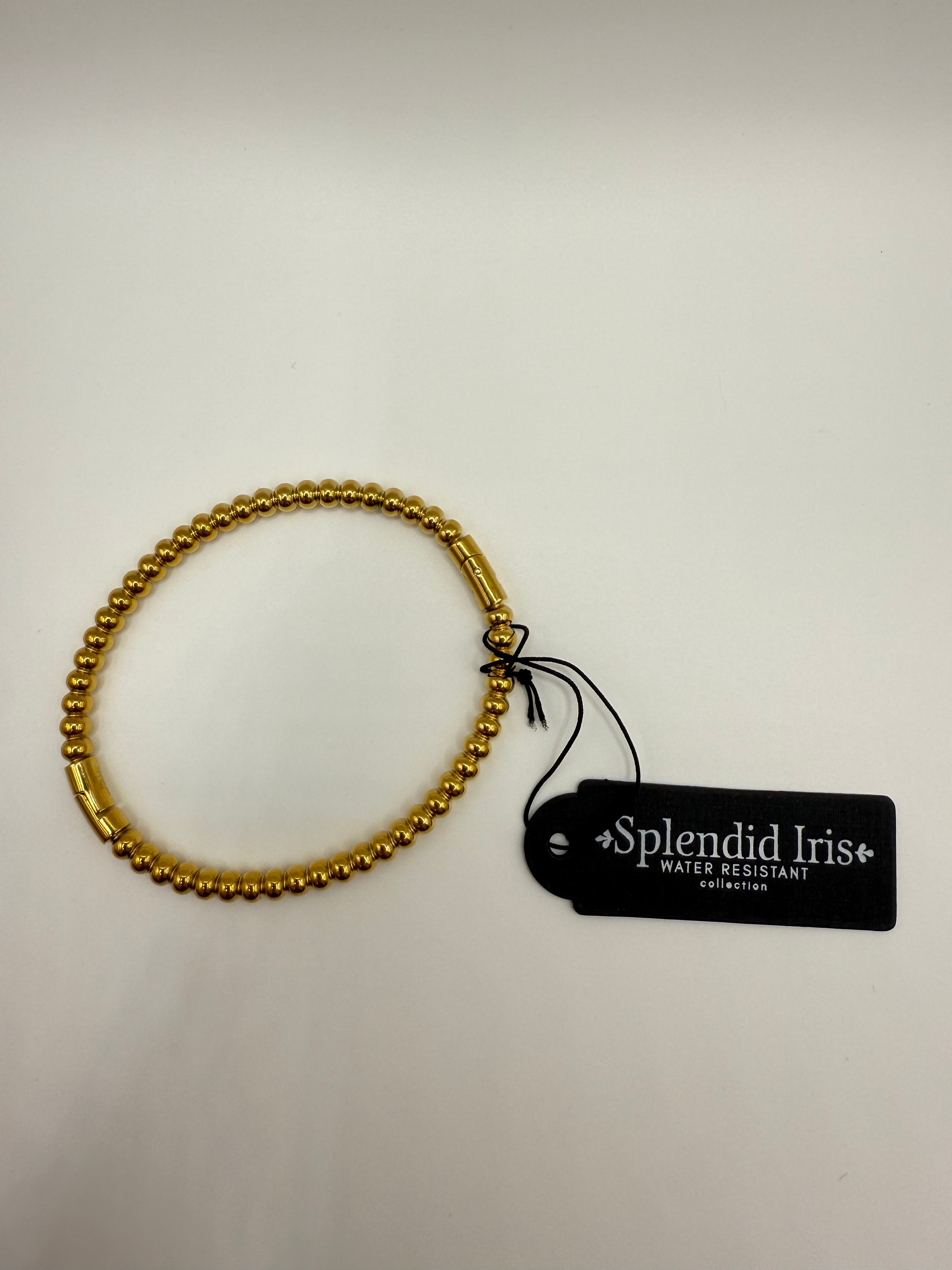 Splendid Iris Water Resistant Beaded Hinged Bangle