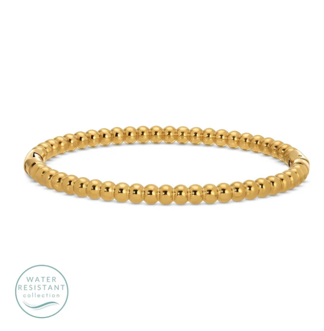 Splendid Iris Water Resistant Beaded Hinged Bangle