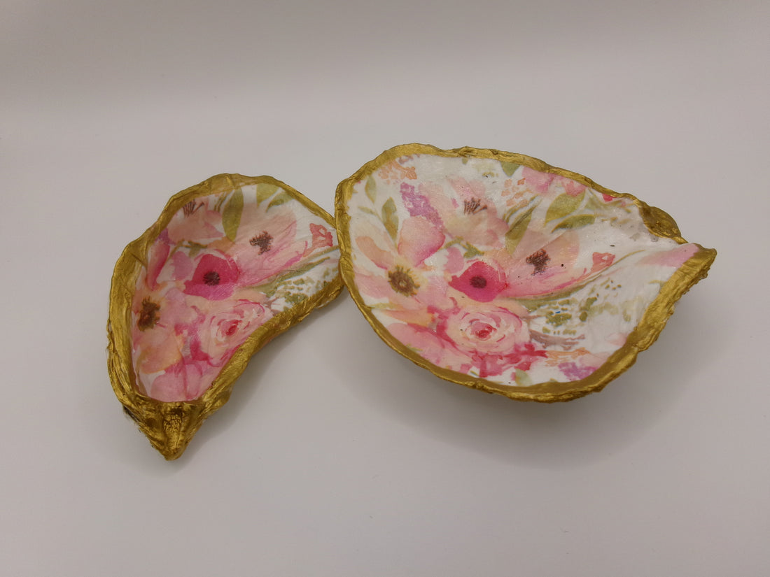 Pink Floral Oyster Dish
