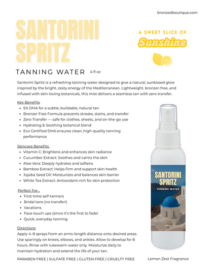 Santorini Spritz Tanning Water