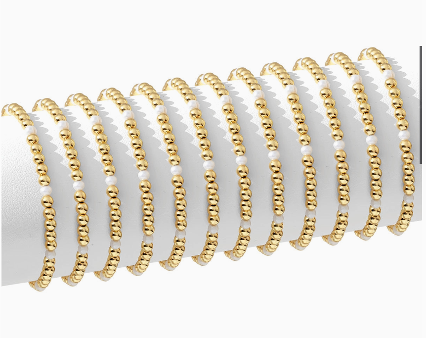 Splendid Iris 4mm Beaded and Pearl Bracelet