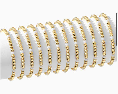 Splendid Iris 4mm Beaded and Pearl Bracelet