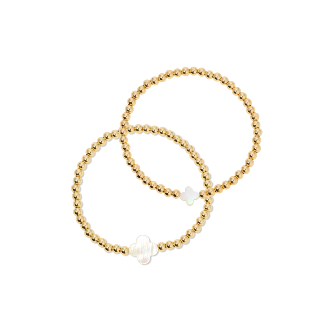Splendid Iris Quatrefoil Beaded Bracelets
