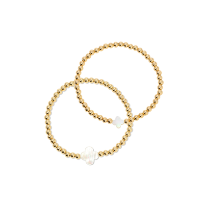 Splendid Iris Quatrefoil Beaded Bracelets