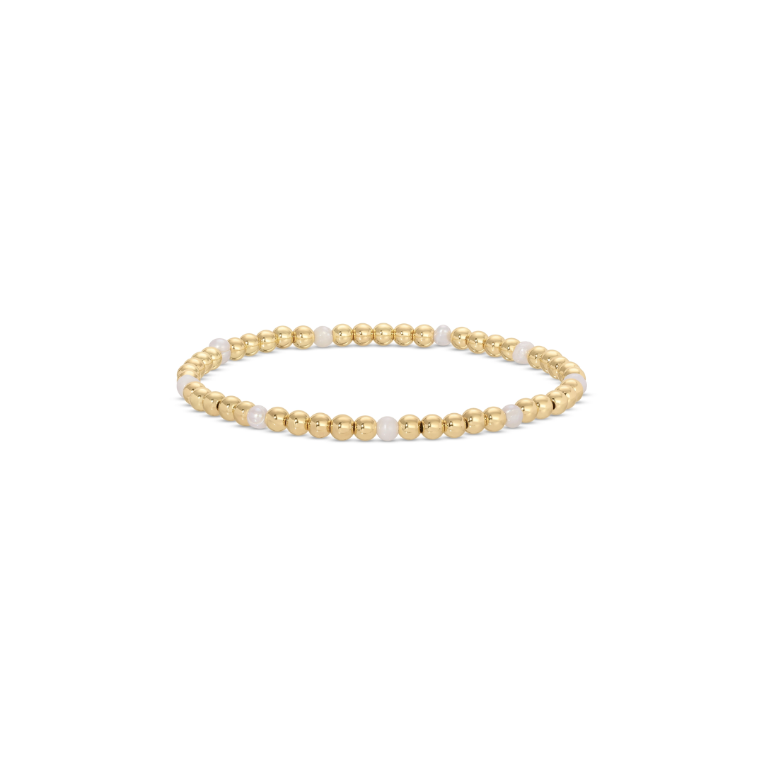 Splendid Iris 4mm Beaded and Pearl Bracelet