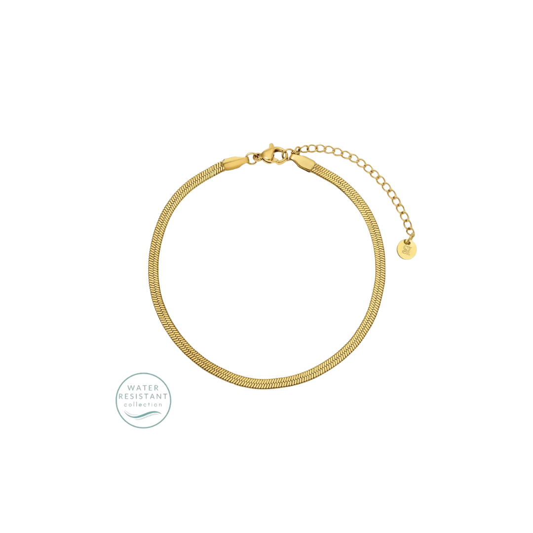 Splendid Iris Water Resistant Snake Chain Anklet