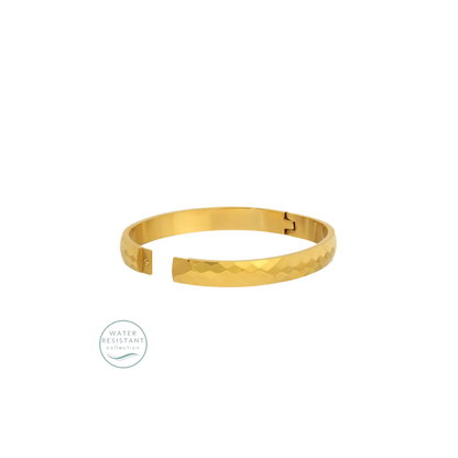Splendid Iris Water Resistant Textured Hinged Bangle