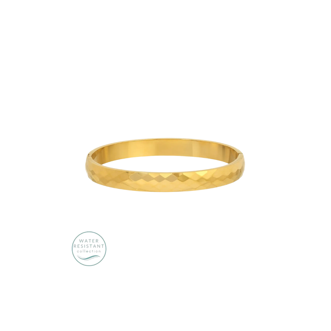 Splendid Iris Water Resistant Textured Hinged Bangle